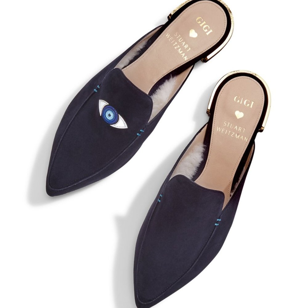 Stuart Weitzman X Gigi Hadid Suede Mules